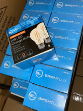 Load image into Gallery viewer, 1 Case of 48 Brightlux A19 LED Orange Lightbulbs, 5000hrs, 4.5 Watt