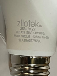 1 case of 48 Zilotek A19 Led Light Bulbs 100W A19 5500K