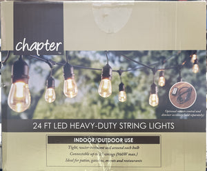2 boxes of Chapter 24' LED Heavy Duty String Lights Warm Dimmable Lights, Indoor/Outdoor, 0057-0007, 40 Lumens, 0.75W per bulb