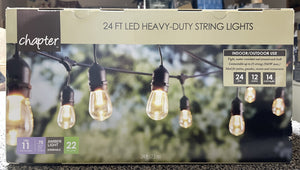 2 boxes of Chapter 24' LED Heavy Duty String Lights Warm Dimmable Lights, Indoor/Outdoor, 0057-0007, 40 Lumens, 0.75W per bulb