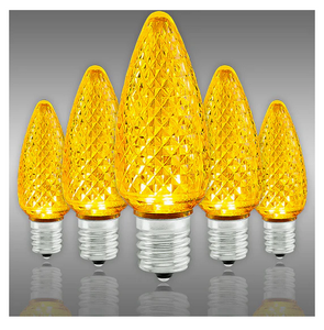 1 Cs of 500 American Lighting LED Dimmable C9 Faceted Bulb Yellow E17 Base, NC9D-LED-YE,