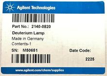 Load image into Gallery viewer, Agilent InfinityLab 2140-0820 long-life deuterium DAD/MWD lamp&amp;  RFID tag, free ship