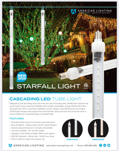 1 cs of 25 American Lighting Starfall  Pure White 120V Tube Light E17 PW 24", C9