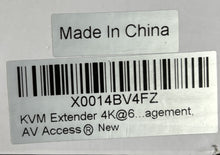 Load image into Gallery viewer, New in Open Box, AV Access 4KEX100-KVM 4K HDBaseT Extender 100M With USB 2.0.