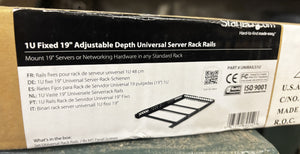 StarTech 1U Fixed 19" Adjustable Depth Universal Server Rack Rails, UNIRAILS1U