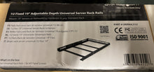 Load image into Gallery viewer, StarTech 1U Fixed 19&quot; Adjustable Depth Universal Server Rack Rails, UNIRAILS1U