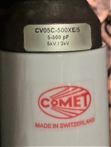 Comet CV05C-500XE/5 Comet Vacuum Variable Capacitor 5-500pf 5kv Peak Ceramic
