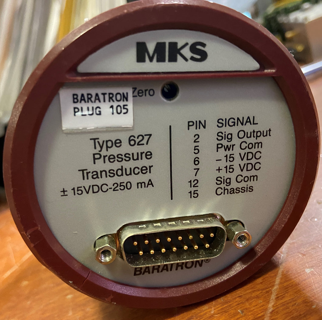 MKS Baraton 627 Pressure Transducer 0.1 Torr