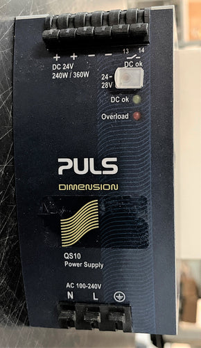 Puls QS10.241 Power Supply AC 100-240V, 24VDC, 240/360W, Installed but never use